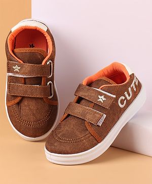 Cute Walk by Babyhug Solid Casual Shoes with Velcro Closure - Brown