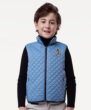 One Friday Sleeveless Quilted Jacket - Blue