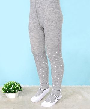 Cute Walk by Babyhug Lycra Knit Antibacterial Tights Polka Dots - Grey