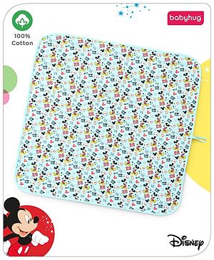 Babyhug Disney Diaper Changing Mat and Bed Protector Cool Mickey Print-  Blue