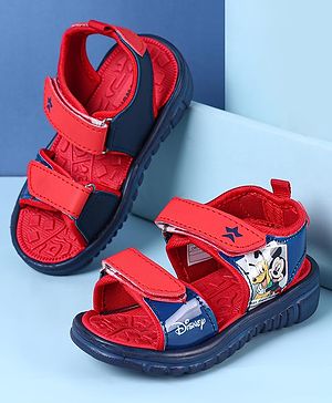 Cute Walk by Babyhug Disney Velcro Closure Sandals with Mickey Mouse Print - Navy Blue