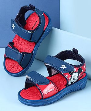 Cute Walk by Babyhug Disney Velcro Closure Sandals with Mickey Mouse Print - Navy Blue