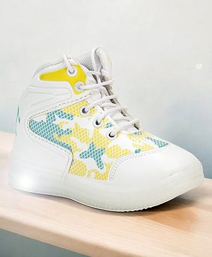 Lil Lollipop  Colour Blocked LED Shoes  - White