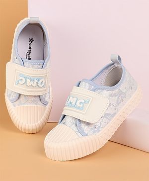 Cute Walk by Babyhug Lacy Slip-on Casual Shoes with Velcro Closure - Blue