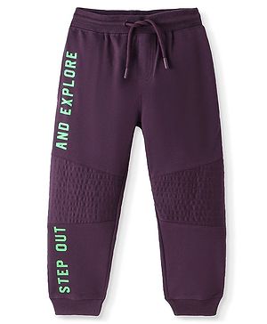 Pine Kids Full Length Lounge Pants With Text Print - Wine