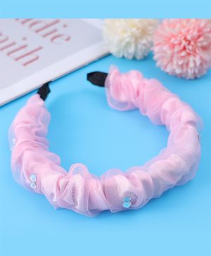 Pine Kids Free Size Hair Band With Rhinestone Detailing - Pink