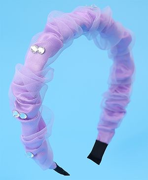 Pine Kids Free Size Hair Bands With Rhinestone Detailing - Purple