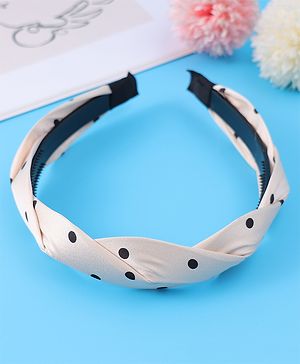 Pine Kids Hair Band with Polka Dot Print Free Size - Beige