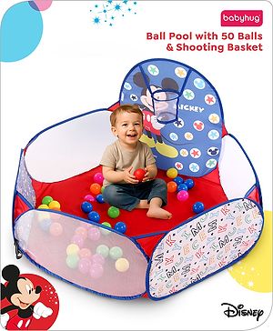 Babyhug Disney Mickey Ball Pool Set With 50 Colourful Balls for Kids |Ball Pit for Kids 2+ Years |Birthday Gift for Kids|BIS Certified
