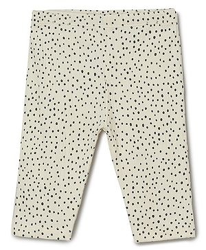 Milou Single Jersey Polka Dots Printed Leggings - Cream