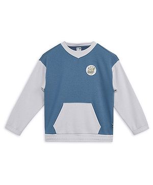 PUMA Full Sleeves Colour Blocked Sweatshirt - Blue