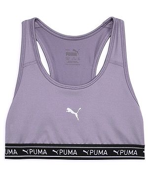 PUMA Sleeveless Brand Logo Printed Sports Bra - Purple