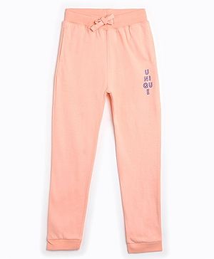 Campana 100% Cotton Unique Printed Joggers - Peach