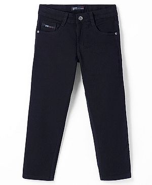 Ruff Denim Woven Full Length Solid Color Jeans - Black