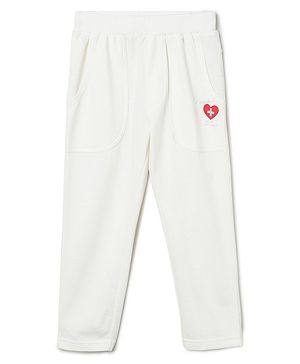Milou Cotton Heart Printed Pant - White