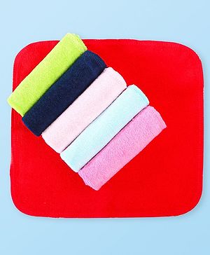 Babyhug Terry Knit Hand and Face Towels Pack of 6 - Multi Colour