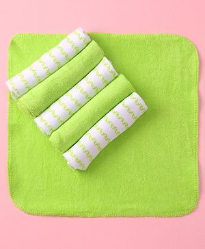 Babyhug Terry Knit Wash cloth L 25.4 x B 25.4 cm Pack of 6 - Multi Colour