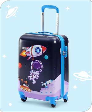 Babyhug Kid's Small 1 Day Trip Trolley Bag Space Theme Print Purple -20 Inches