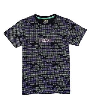 GINI & JONY Half Sleeves Camouflage Tee - Black