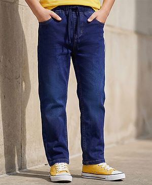 Pine Kids Denim Full Length Solid Jeans - Dark Blue