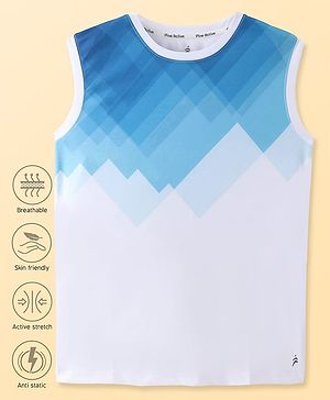 Pine Active Super Microfiber High Resistence Knit Sleeveless Color Block T-Shirt - White