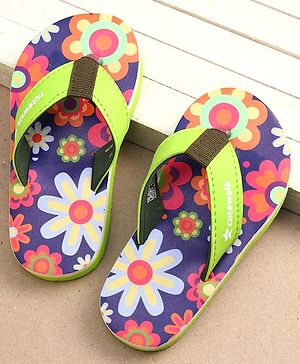 Cute Walk by Babyhug Floral Slip-on Flip Flops - Blue