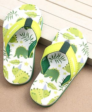 Cute Walk by Babyhug Dino Print Flip Flops - Green Cute Walk by Babyhug Dino Print Flip Flops - Green