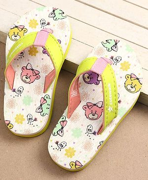 Cute Walk by Babyhug Animal Print Flip Flops - Green