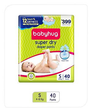 Babyhug Super Dry Pant Style Diaper Small Size - 40 Pieces
