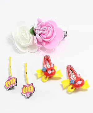 Milyra Floral Hair Clip With Crown Hair Pin - Multicolor