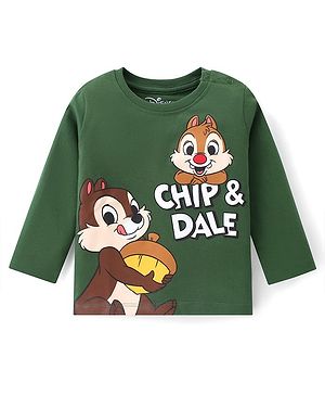 Babyhug Single Jersey Knit Full Sleeves T-Shirt With Chip N Dale Graphics - Green