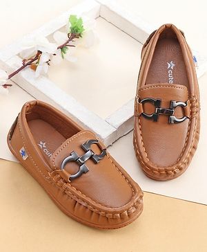 Cute Walk by Babyhug Slip On Party Wear Shoes - Brown