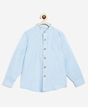 Campana 100% Cotton Full Sleeves Solid Shirt - Soft Blue