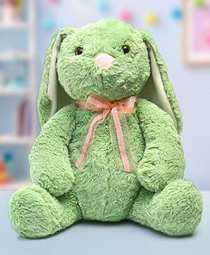 Babyhug Supersoft Bunny Soft Toy Green - Length 36 cm