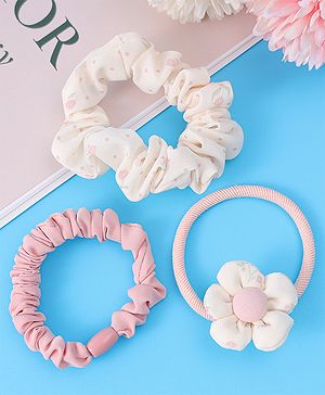 Babyhug Rubber Bands & Scrunchies Set Pack of 3 - Pink