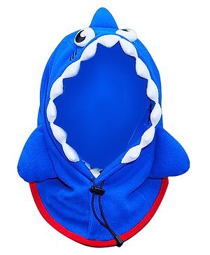 Little Surprise Box Shark Detailed Winter Cap - Royal Blue