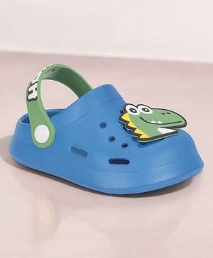 Lil Lollipop Dinosaur Applique Anti Slip Slingback Clogs - Navy Blue