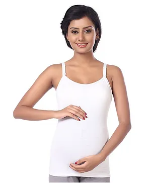 Kriti Singlet Maternity Camisole - White