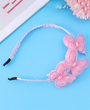 Babyhug Hair Band with Butterfly Applique Free Size - Pink