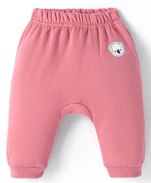 Ollypop Fleece Knit Full Length Solid Color Diaper Leggings - Light Pink