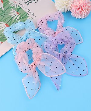 Pine Kids Rubber Bands & Scrunchies Sets Polka Dots Design Free Size - Multicolor
