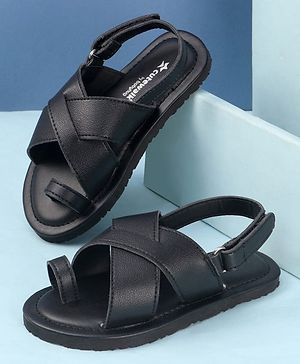 Cute Walk by Babyhug Elasticated Velcro Mojaris Ethnic - Black