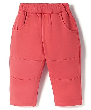 Zero Knit Full Length Solid Colour Fleece & Woollen Bottom - Coral