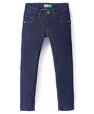 UCB Woven Full Length Solid Jeans - Navy Blue