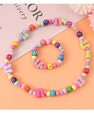 Babyhug Free Size Beads Jewellery Set - Pink