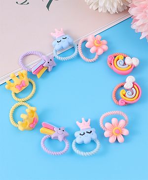 Babyhug Rubber Bands Free Size Pack of 10  - Multicolor