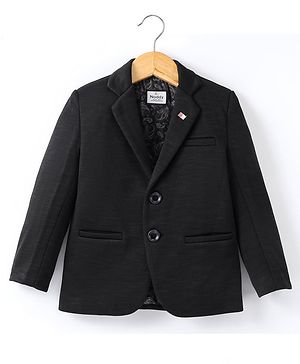 Noddy Full Sleeves Solid Blazer - Black