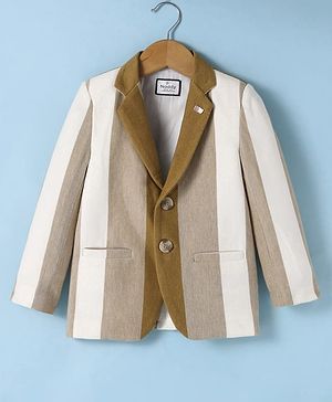 Noddy Full Sleeves Striped Blazer - Brown