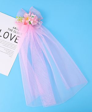 Babyhug Kids Veil With Floral Applique Free Size - Pink