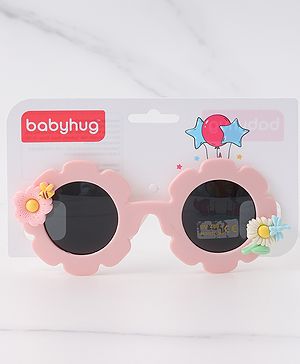 Babyhug Free Size Sunglasses With Floral Applique - Pink
